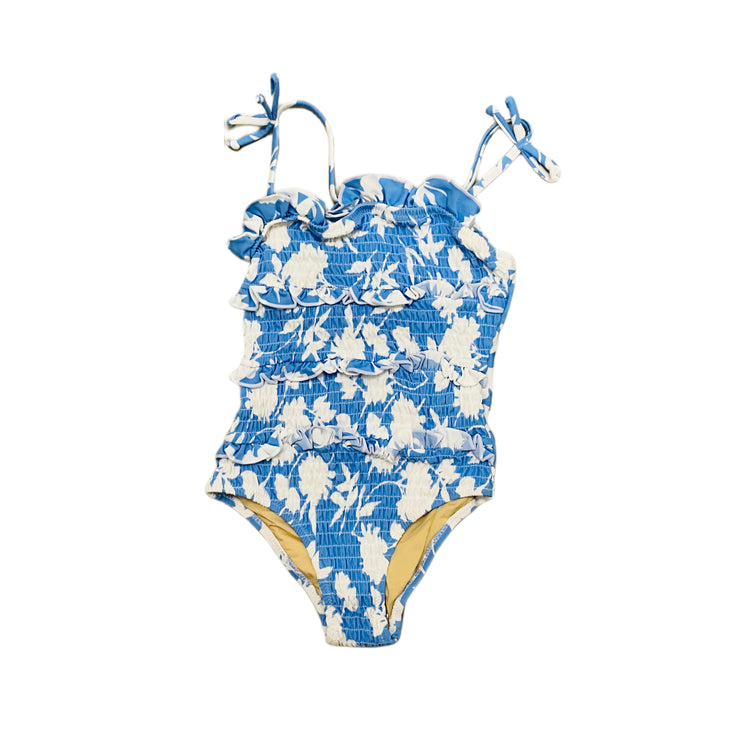 Bl Floral Smk Ruffle Swimsuit