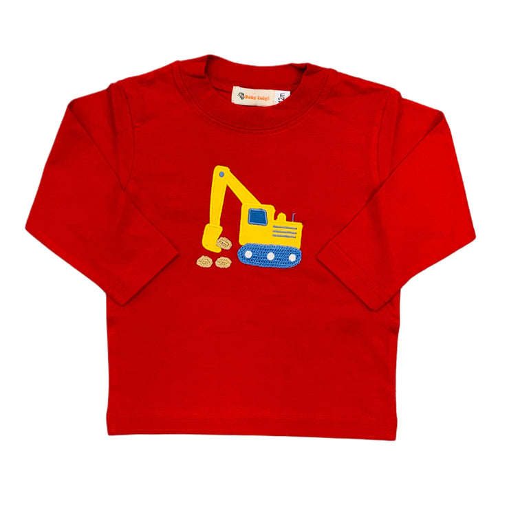 Backhoe Digging Red Tee