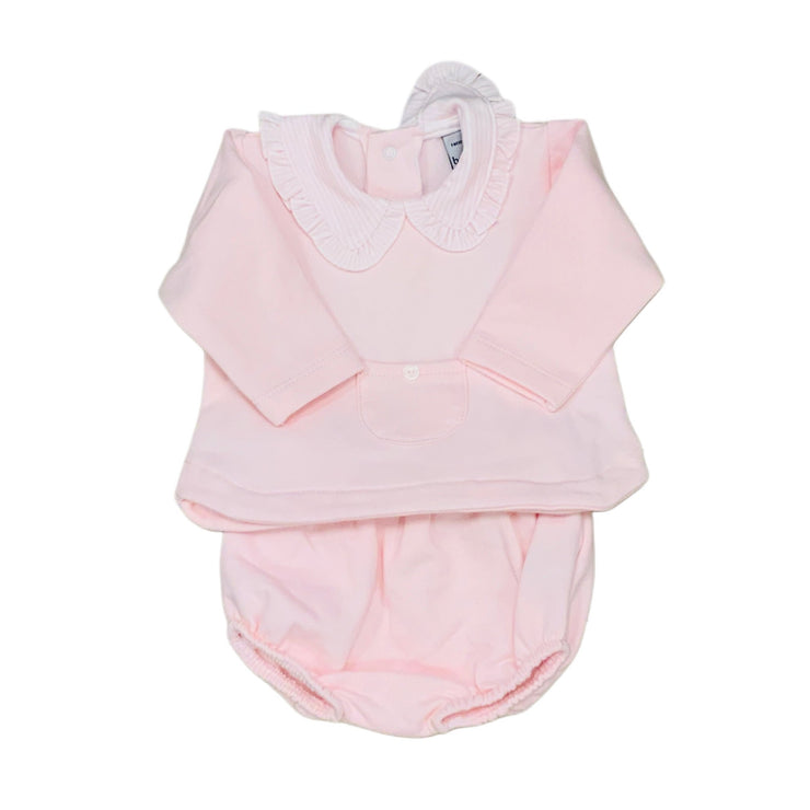 Pink Pocket Knit Diaper Set