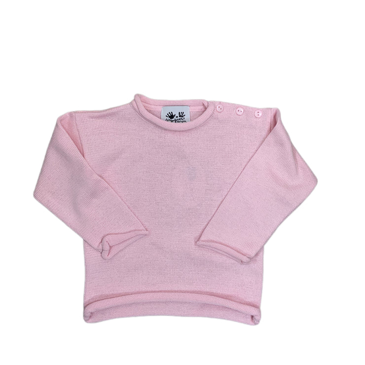 Lt Pink Roll Neck Sweater