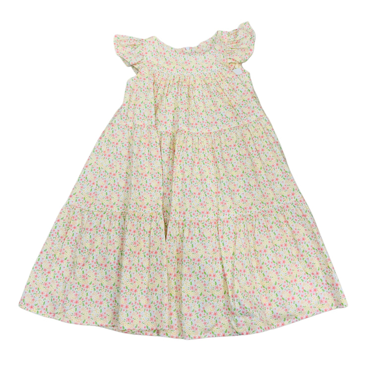 Yw/Pk Floral Tiered Dress