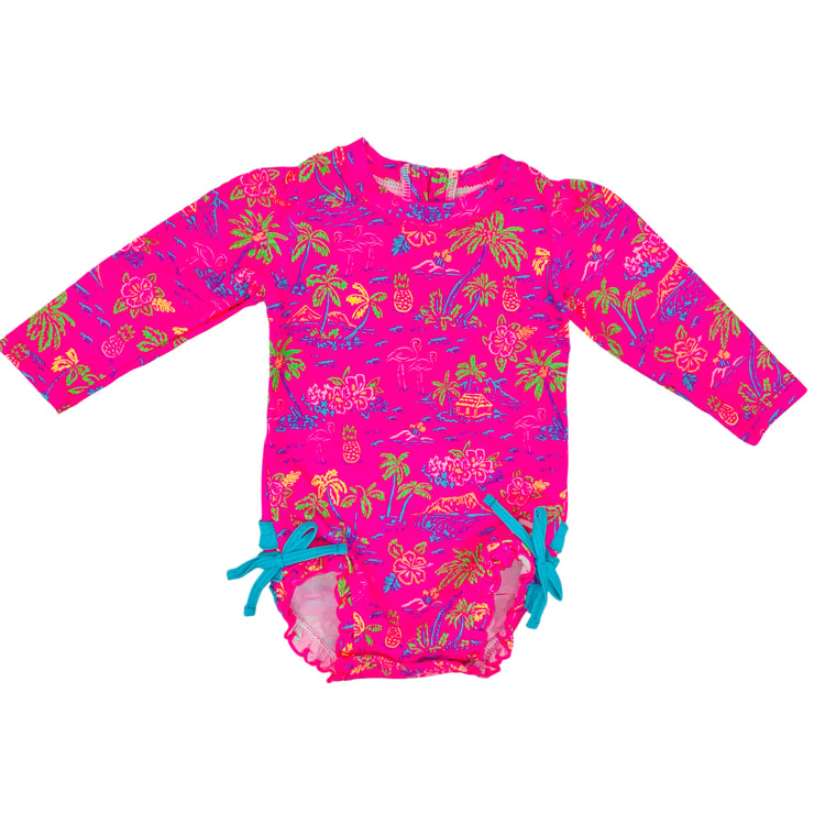 Neon Island LS 1 Pc Rash Swim