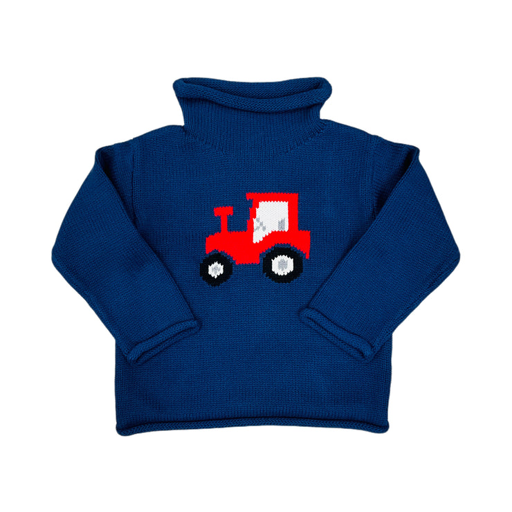 Tractor Navy/Red Roll Neck Sweater