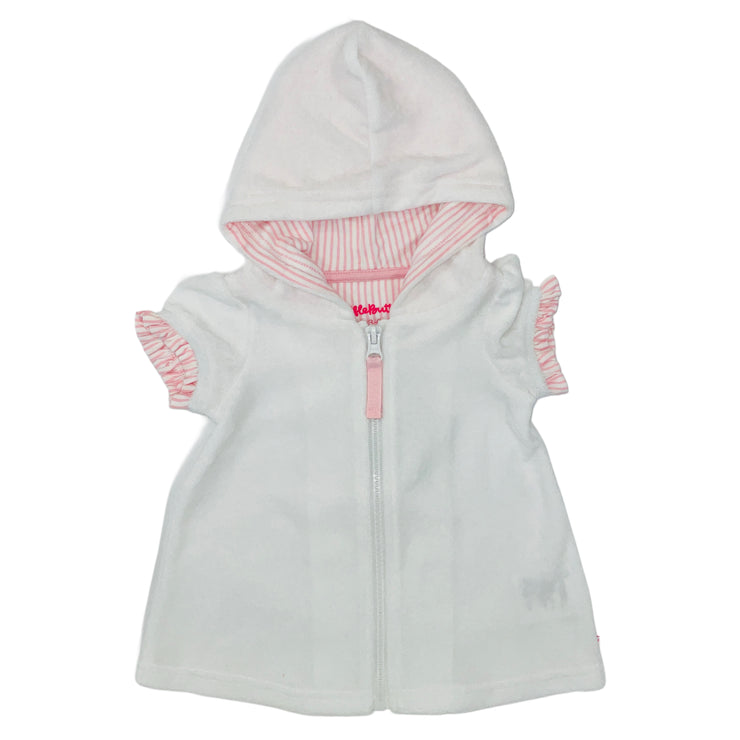 White Terry Zip Cover Up