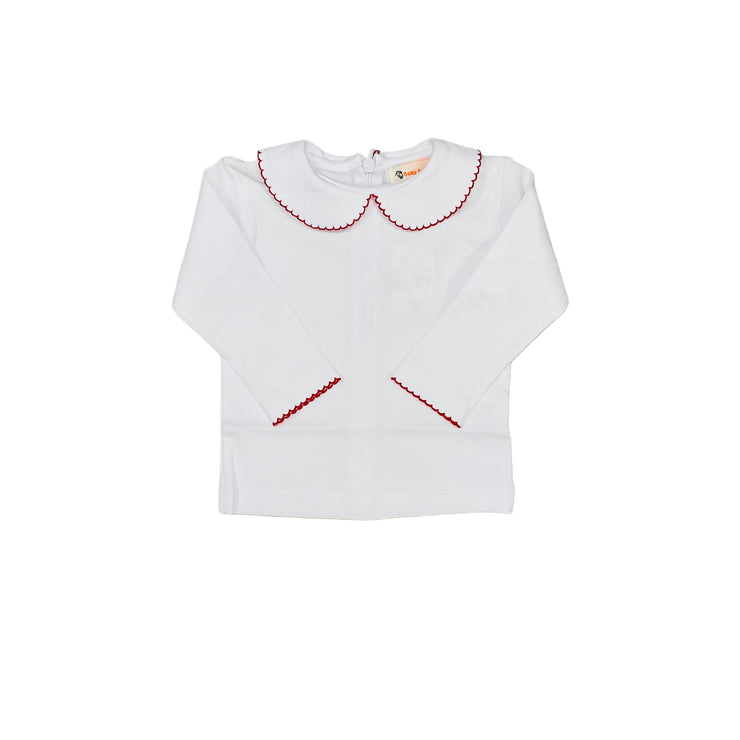 White/Red Picot Blouse 24