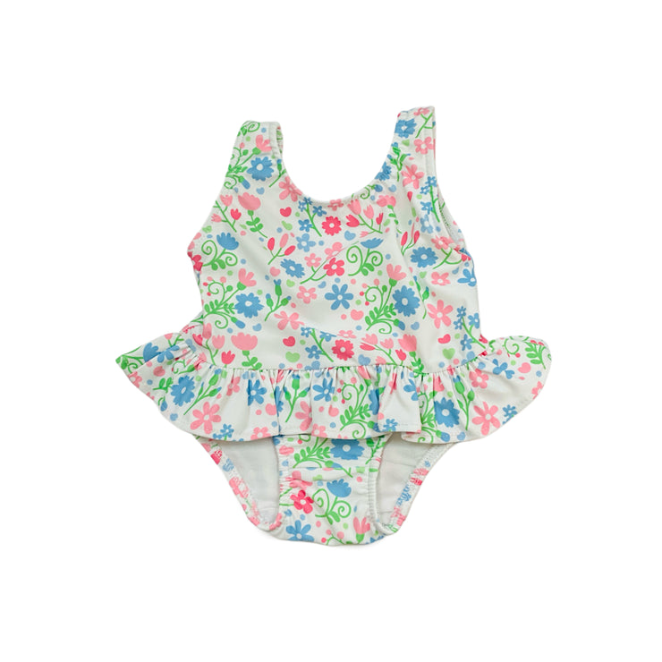 Flower Print Ruffle Swimsuit