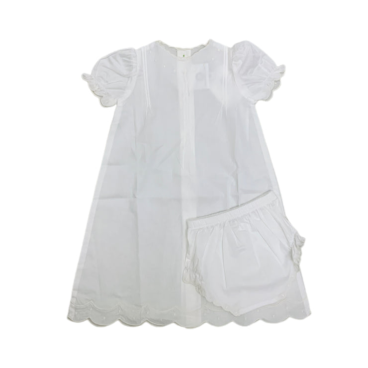 White/Ecru Classic Scallop Gown
