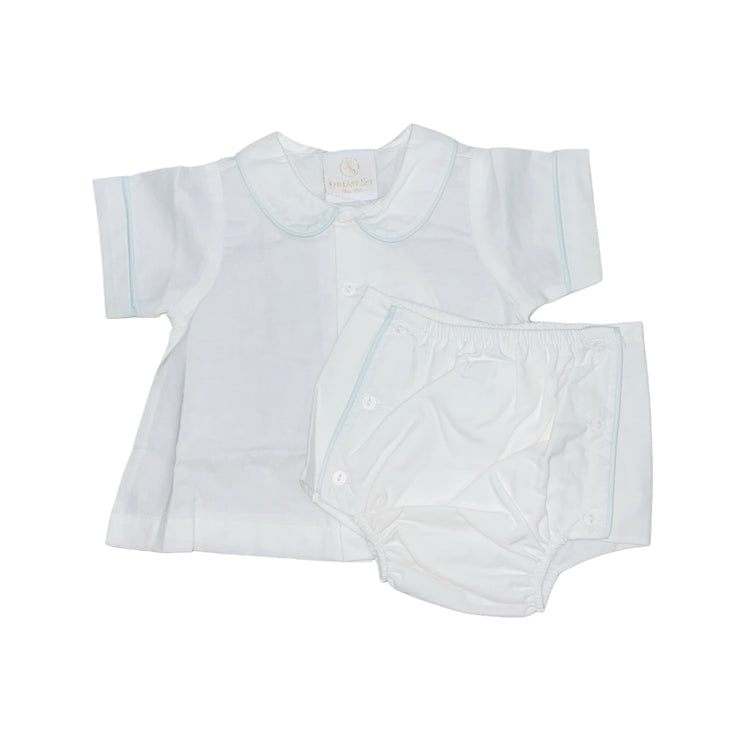 Wh/Bl Blessing Diaper Set