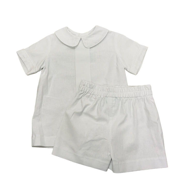 White Linen Shirt/Short Set