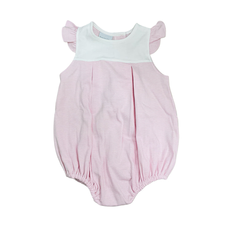 Pink Mini Stripe Sleeveless Yoke Bubble