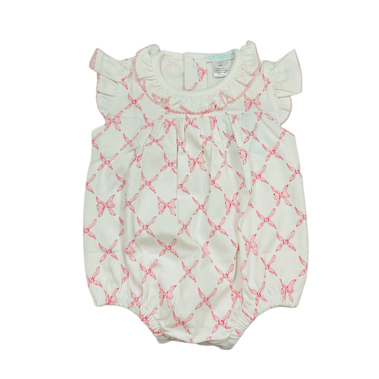 White/Pink Bows Knit Bubble