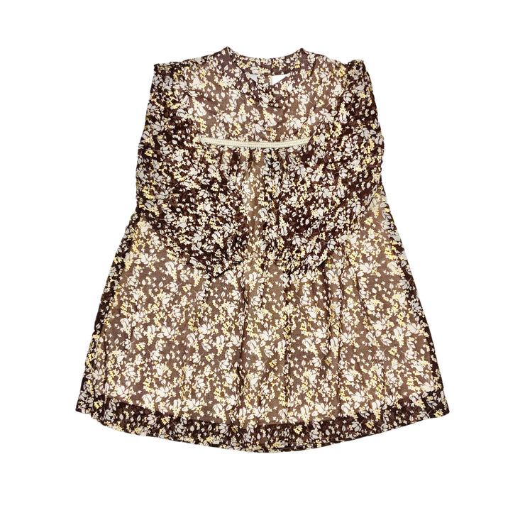 Brown and Gold Floral Dress