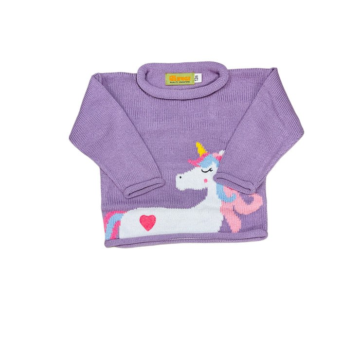 Unicorn/Heart Lav Sweater