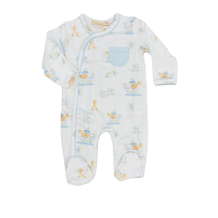 Noah Ark Print Crossed Footie