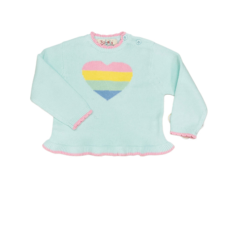 Rainbow Heart Sweater Mid Wt
