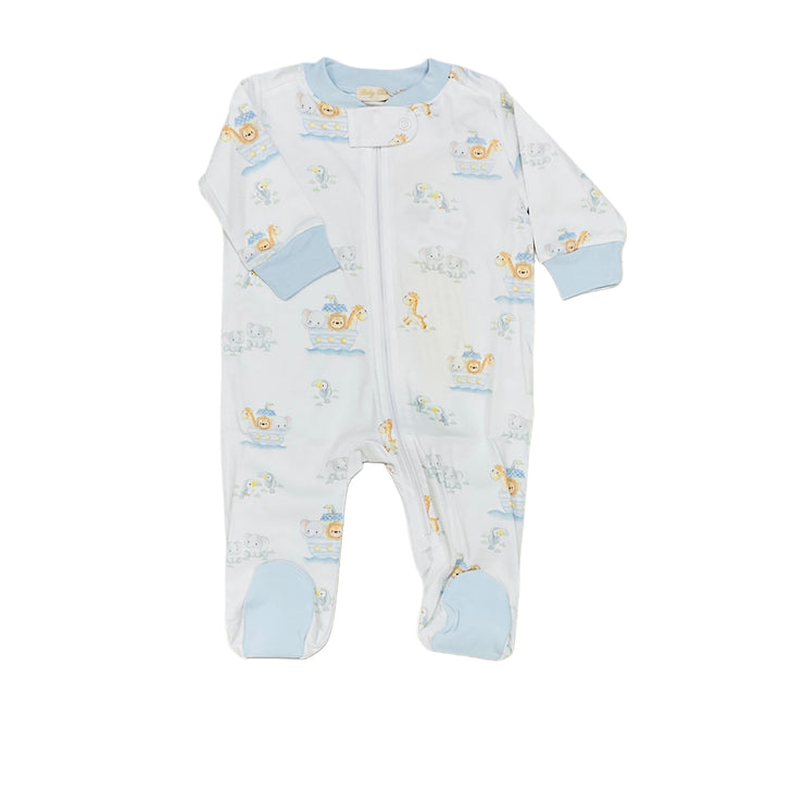 Noah Ark Print Zip Footie