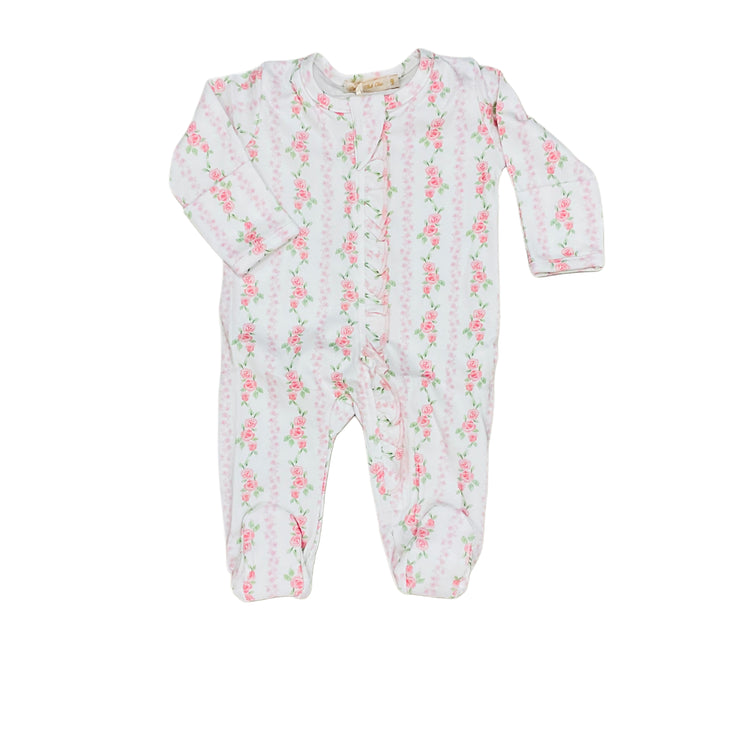 Soft Roses Ruffle Zip Footie