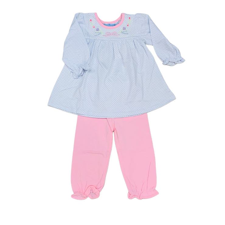 Floral Embroidery Pant Set TS