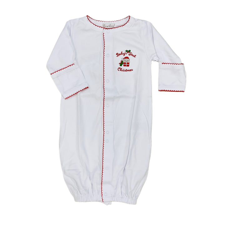 Wh/Rd Baby Frst Cmas Conv Gown