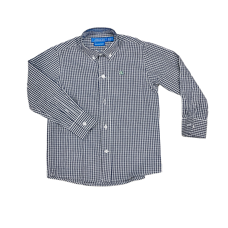 Navy Check Button Down