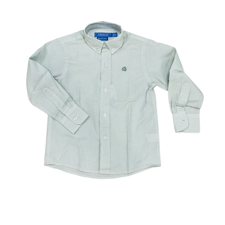 Celery Microcheck Button Down