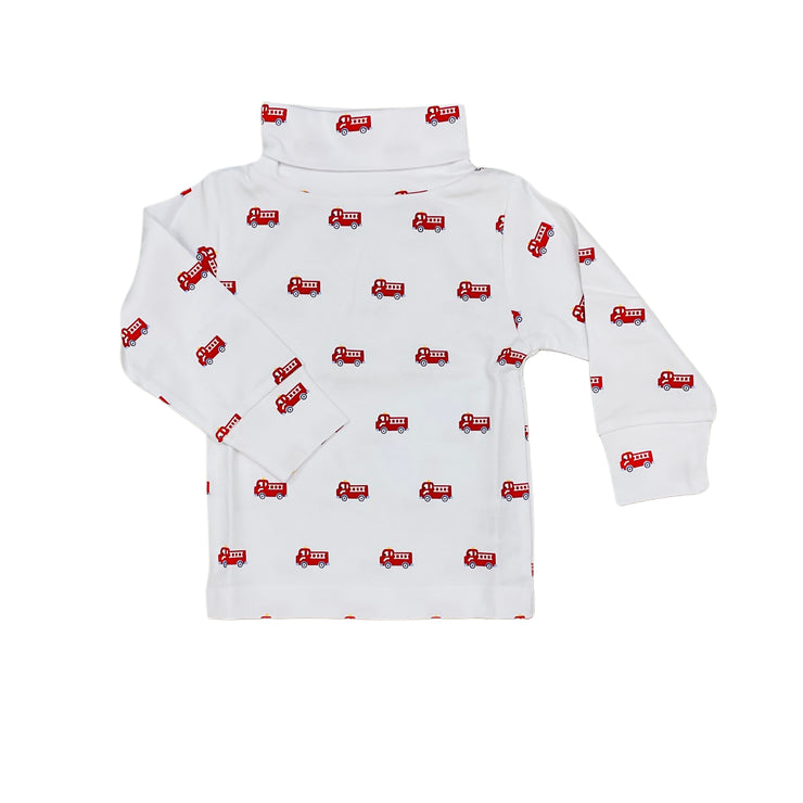 Printed Turtleneck Fire Truck