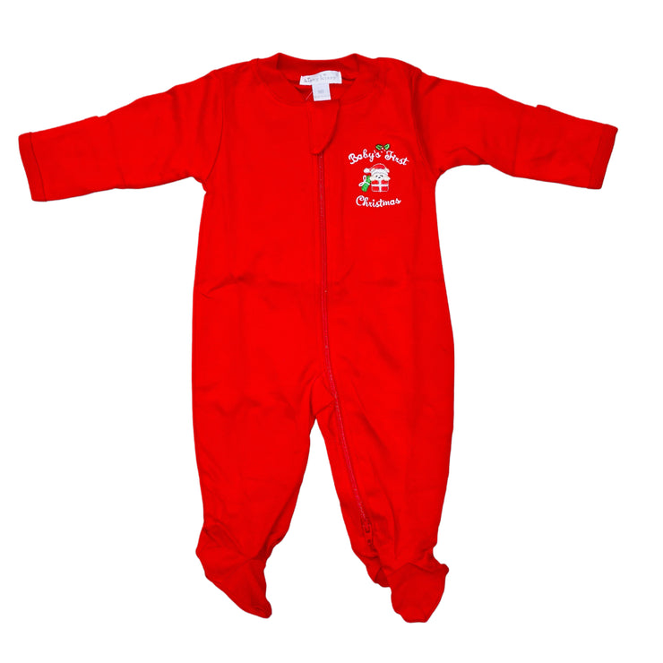 Rd Baby First Cmas Zip Footie
