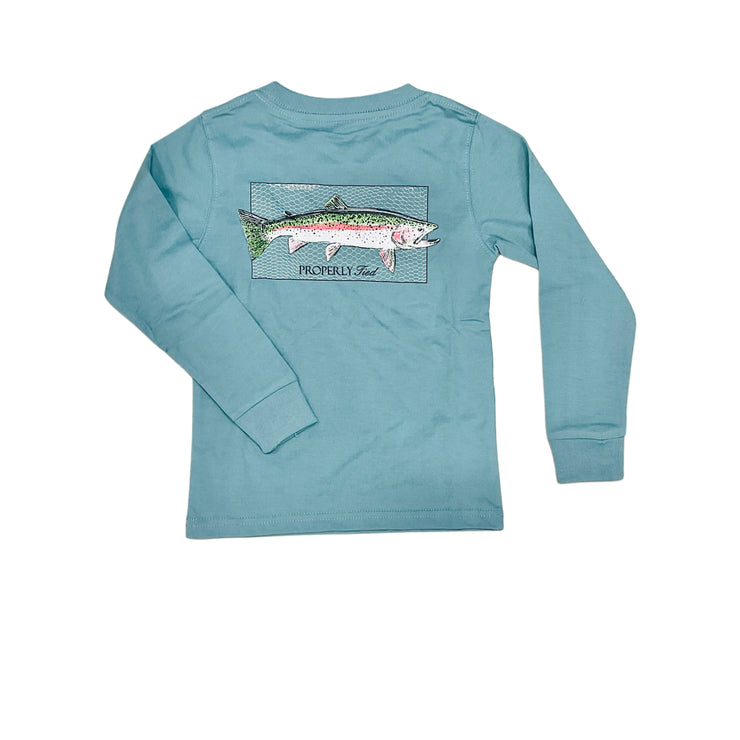 Steel Bl Rainbow Trout LS Tee