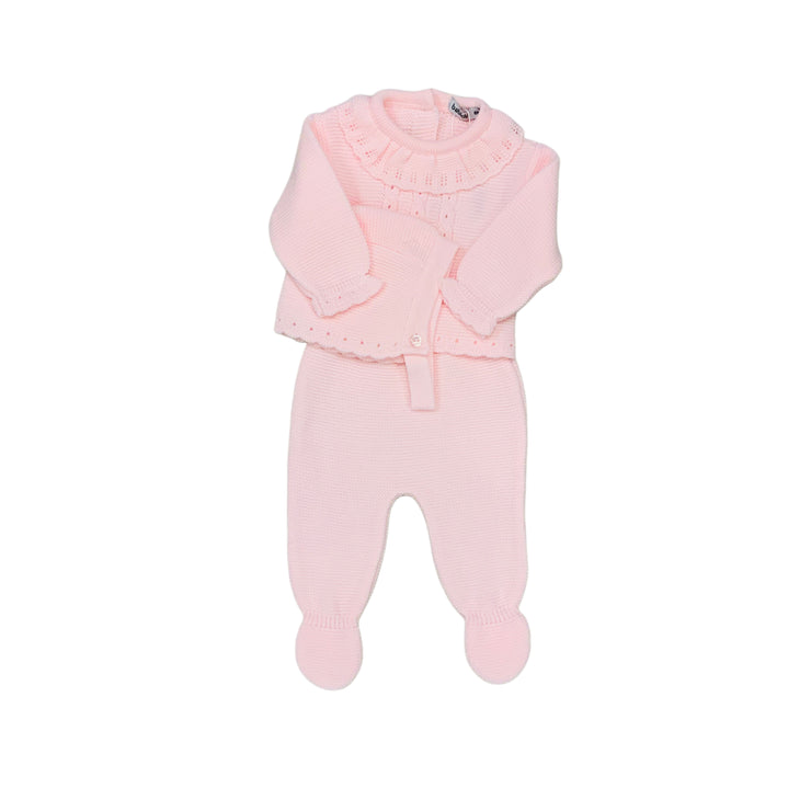 Pink 2 Piece Knitted Footed Set