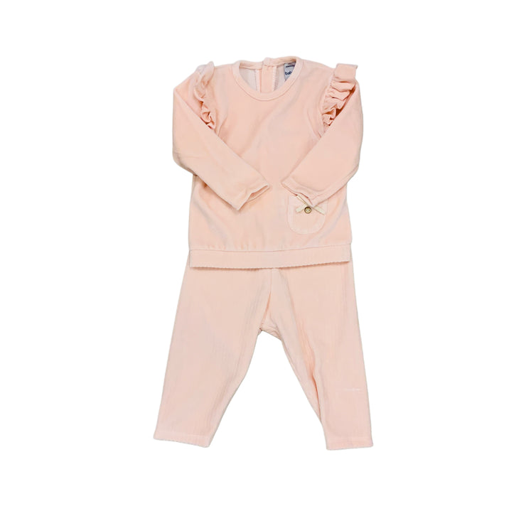 Dusty Pink Ruffle Pocket Pant Set