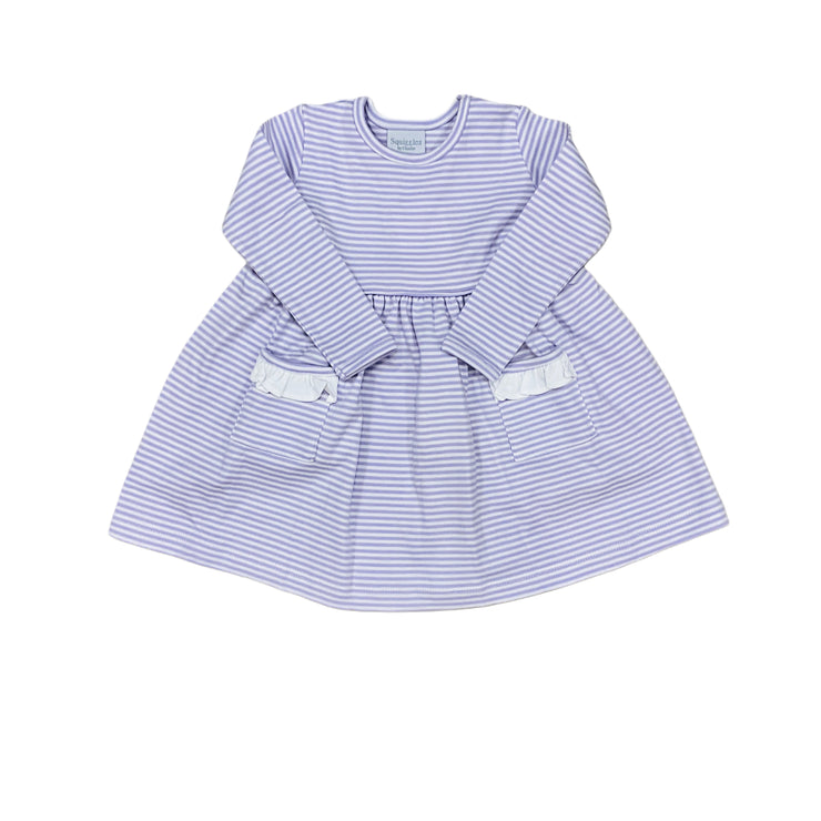 Lavender Mini Stripe Pocket Dress