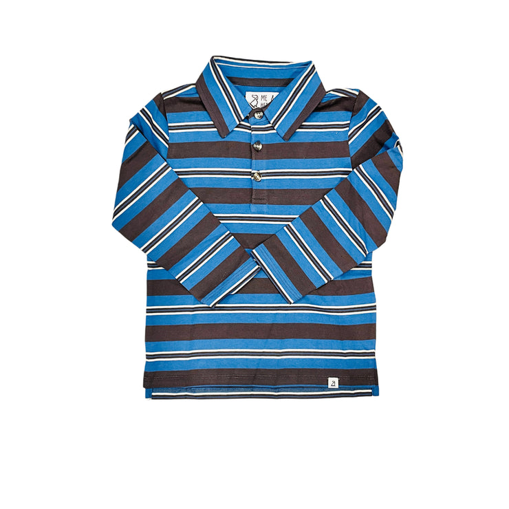 Grey/Bl Stripe Midway Polo