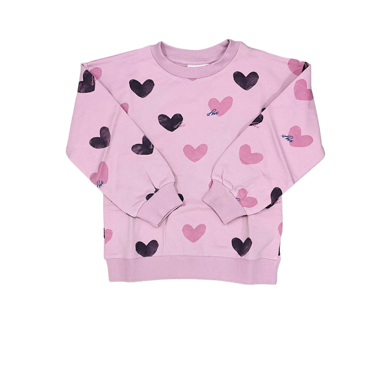 Dawn Pink Sweatshirt Hearts