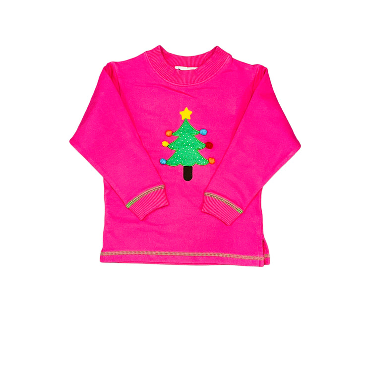 Christmas Tree Poms Pink Sweatshirt