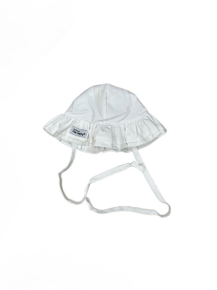 White Double Ruffle Hat FH S24