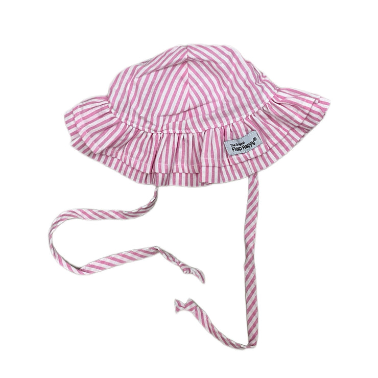 Pink Stripe Seer Double Ruffles Hat fh S24