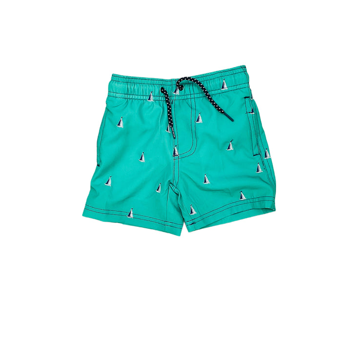 Green Sails Boy Swim Trunks