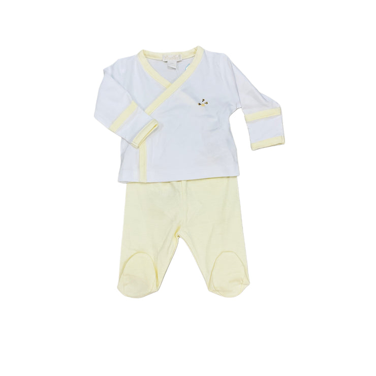 Wh/Yw Bee Hive Foot Pant Set