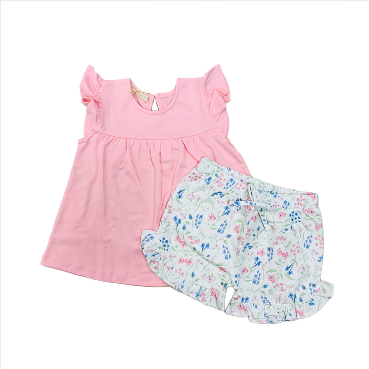 Spring Dream Solid Tee and Shorts Set