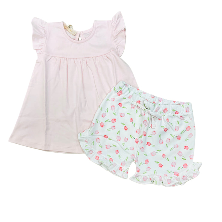 Pink Baby Tulips Short Set