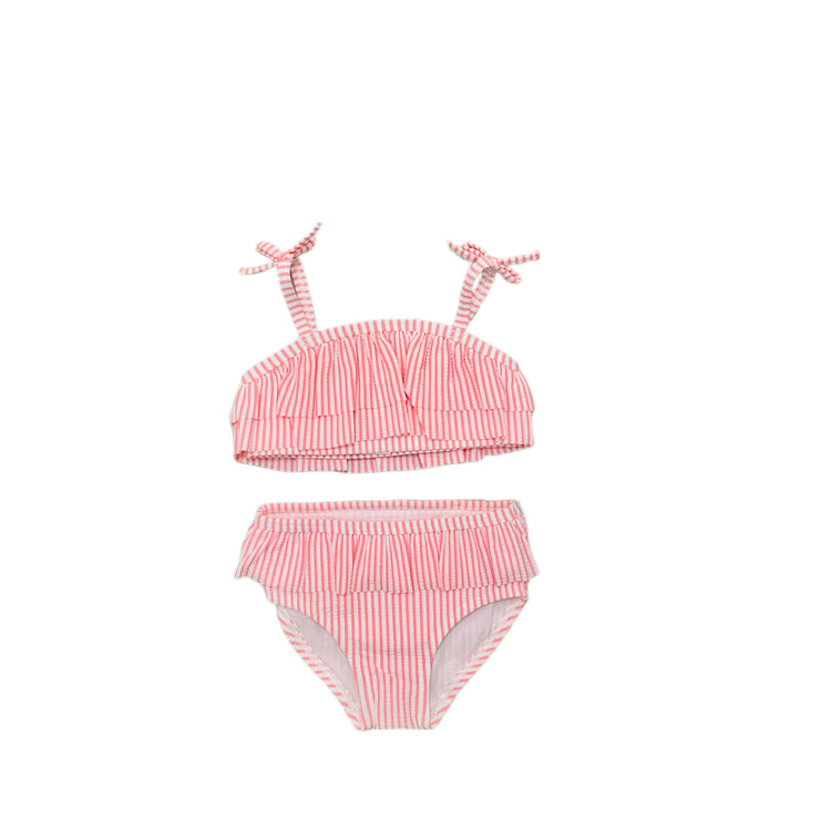 Bubblegum Pink Seer Ruffle Bikini