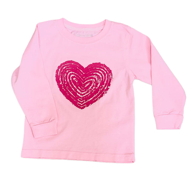 Lt Pink Heart Tee LS