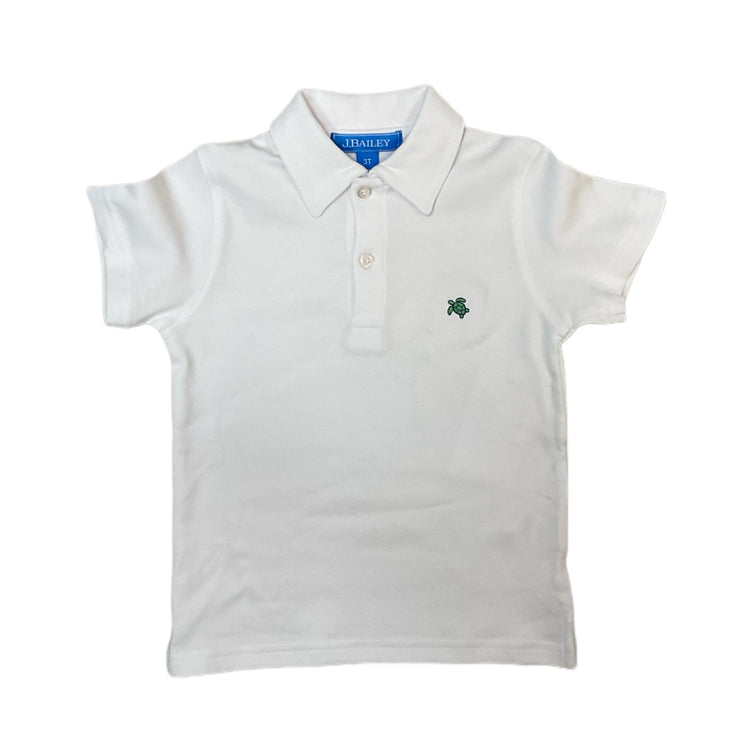 White Short Sleeve Polo