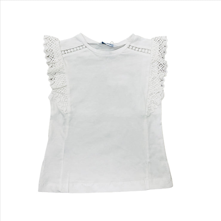 White SS Crochet T-shirt