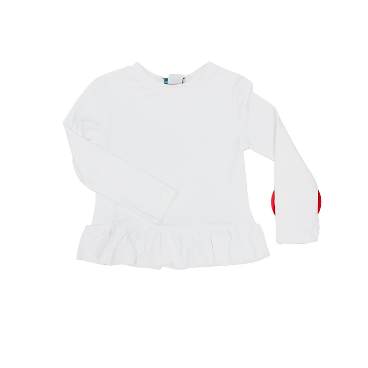 White Ruffle Rash Guard