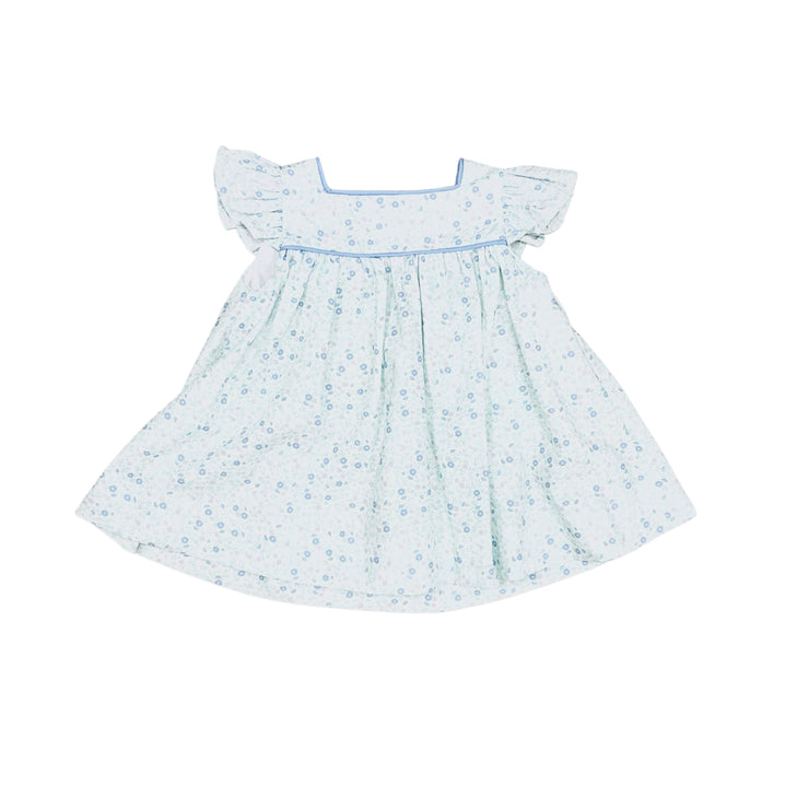 Aq Flrl Flttr Slve Float Dress