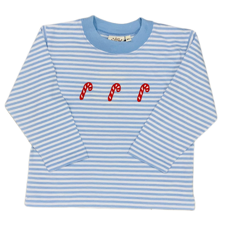 3 Candy Canes Sky Stripe Tee