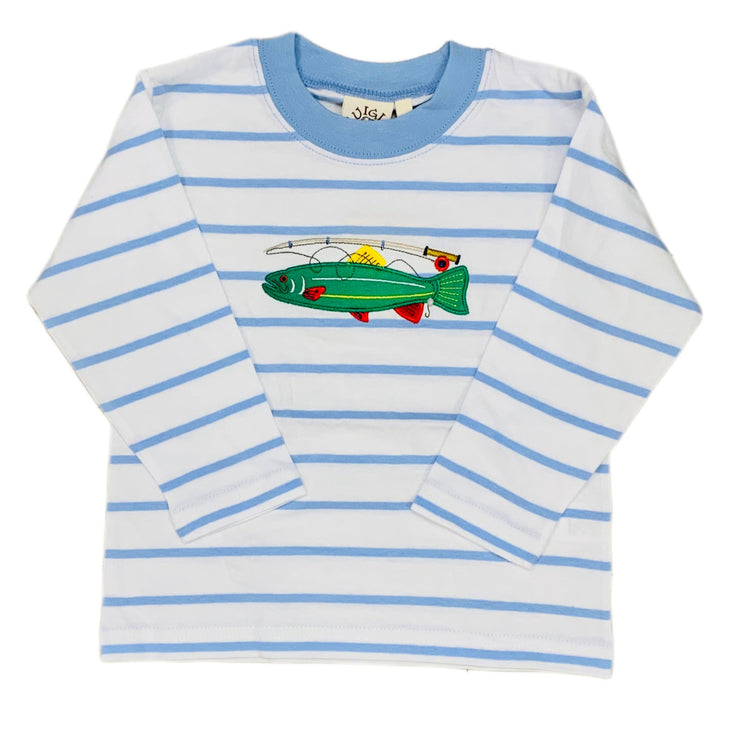 Trout/Rod Sky Stripe Tee