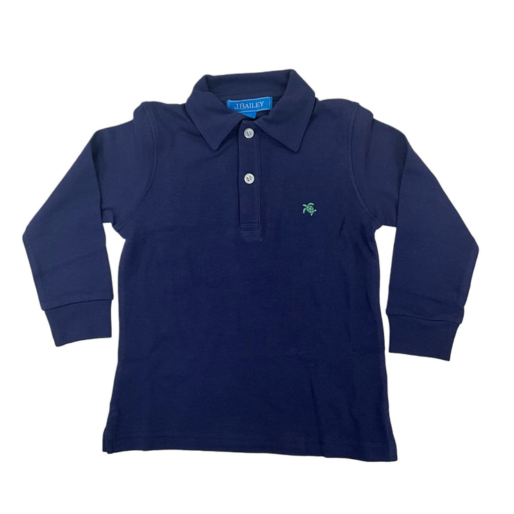 Navy LS Polo