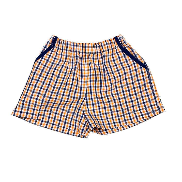 Navy/Orange Gingham Shorts